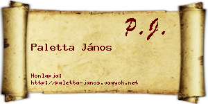 Paletta János névjegykártya